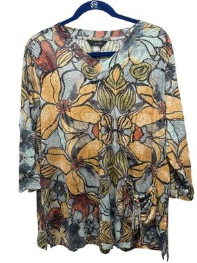 Ali Miles Floral Art Shirt